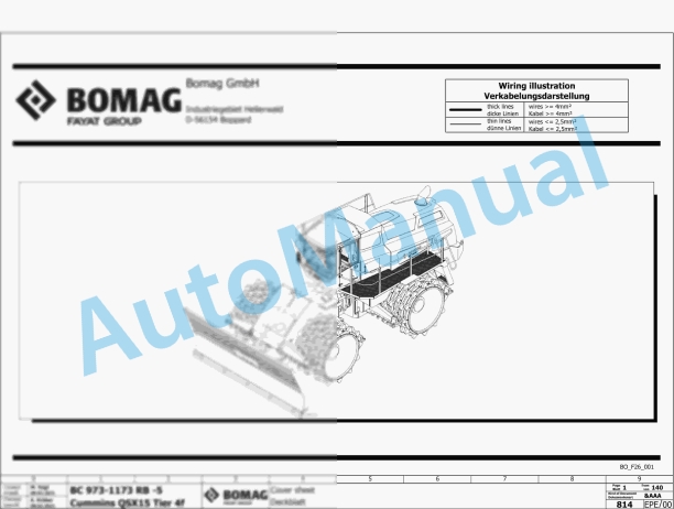 Bomag BC 1173 RB-5 Refuse Compactor Electric, Hydraulic Schematics Diagram 101930621001 - 101930629999