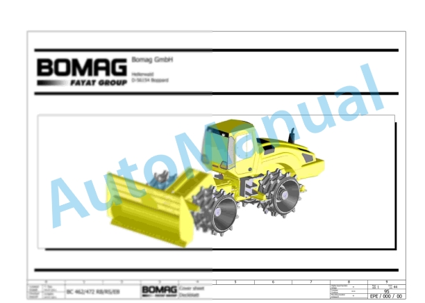 Bomag BC 462 RB Refuse Compactor Electric, Hydraulic Schematics Diagram 101930071001 - 101930071002