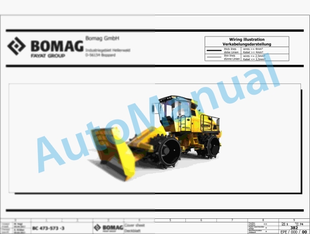 Bomag BC 463 RB-3 Refuse Compactor Electric Schematics Diagram 101930121001 - 101930129999