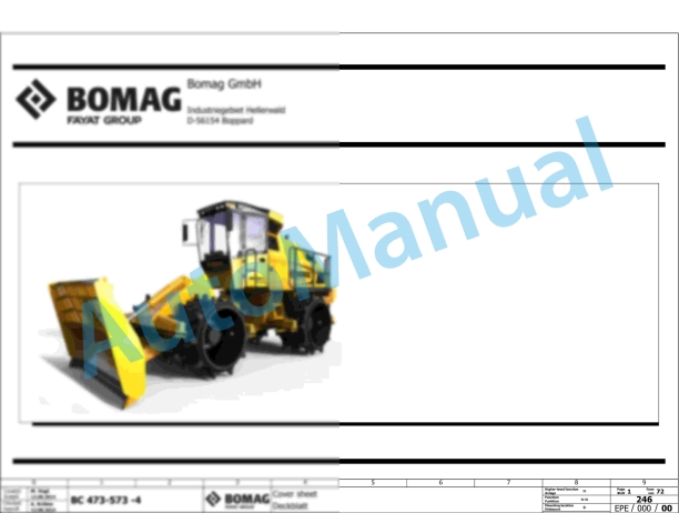 Bomag BC 473 RB-4 Refuse Compactor Electric, Hydraulic Schematics Diagram 101930081001 - 101930089999