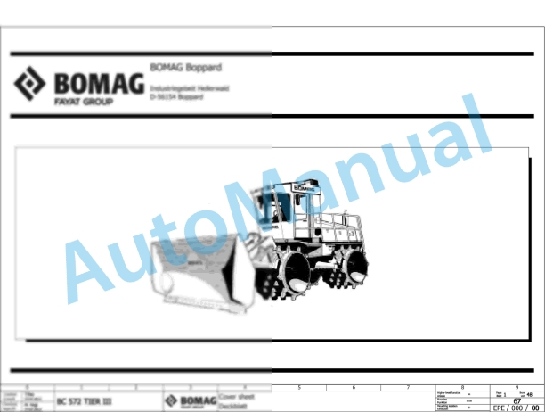 Bomag BC 572 RB-2 Refuse Compactor Electric, Hydraulic Schematics Diagram 101570651001 - 101570651030
