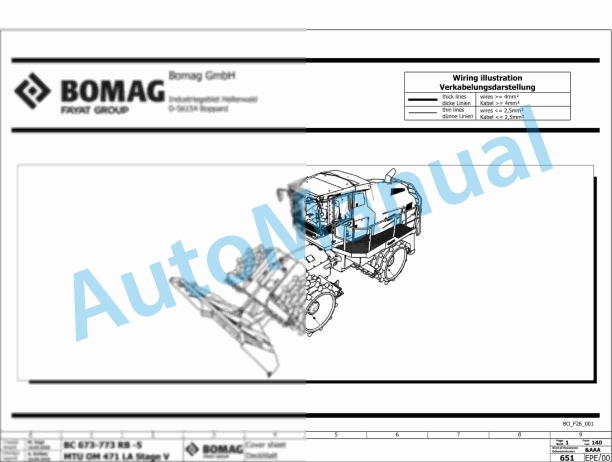 Bomag BC 773 RB-5 Refuse Compactor Electric, Hydraulic Schematics Diagram 101930311001 - 101930319999