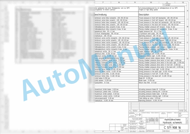 Bomag BC 972 RB-2 Refuse Compactor Hydraulic Schematics Diagram 101570841001 - 101570841011-2