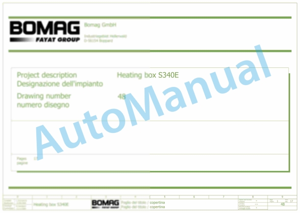 Bomag BF 300 C Asphalt Paver Electric Schematics Diagram 821837571005 - 821837571043