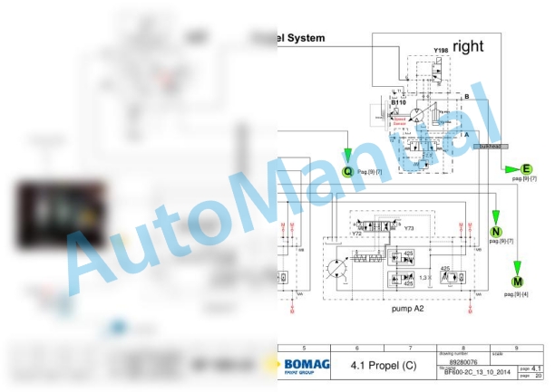 Bomag BF 600 C-2 S 500 Asphalt Paver Electric, Hydraulic Schematics Diagram 821892171001 - 821892179999-3