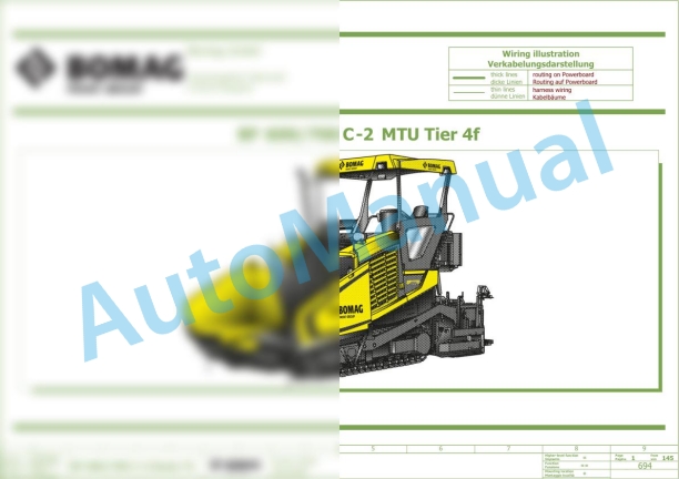 Bomag BF 600 C-2 S 500 HMI 1.0 Asphalt Paver Electric, Hydraulic Schematics Diagram 821892311001 - 821892319999-2
