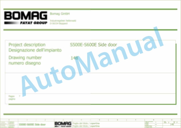 Bomag BF 600 C-3 S 500 Stage V Asphalt Paver Electric, Hydraulic Schematics Diagram 821892411002 - 821892419999