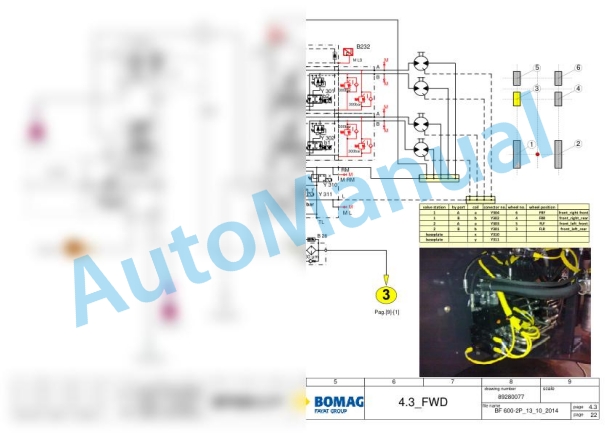 Bomag BF 600 P-2 S 500 HMI 1.0 Asphalt Paver Electric, Hydraulic Schematics Diagram 821892271001 - 821892279999-3