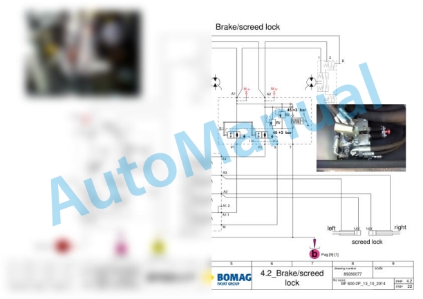 Bomag BF 600 P-2 S 600 Asphalt Paver Electric, Hydraulic Schematics Diagram 821892131001 - 821892131004-3