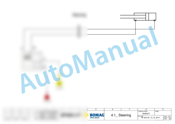 Bomag BF 600 P-2 S 600 Asphalt Paver Electric, Hydraulic Schematics Diagram 821892201001 - 821892201002-3