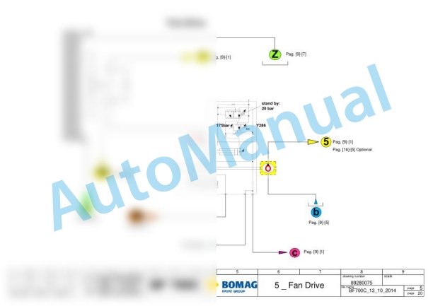 Bomag BF 700 C-2 S 500 HMI 1.0 Asphalt Paver Electric, Hydraulic Schematics Diagram 821892371001 - 821892379999-3