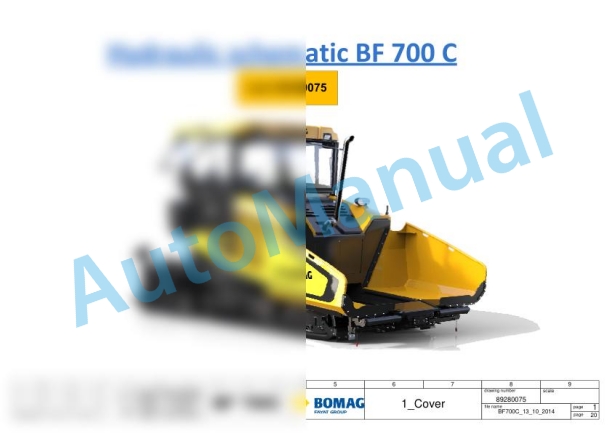 Bomag BF 700 C-2 T3 S 500 Asphalt Paver Electric, Hydraulic Schematics Diagram 821892191001 - 821892199999-2