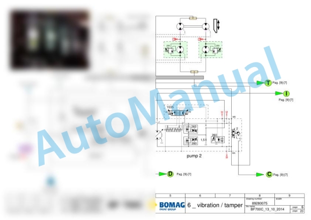 Bomag BF 700 C-2 T3 S 500 Asphalt Paver Electric, Hydraulic Schematics Diagram 821892191001 - 821892199999-3
