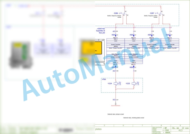 Bomag BF 800 C S600 Asphalt Paver Electric, Hydraulic Schematics Diagram 821837190190 - 821837199999-3
