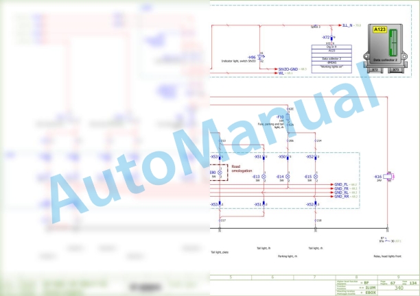 Bomag BF 800 P S600 - 4i Asphalt Paver Electric, Hydraulic Schematics Diagram 821893221001 - 821893221001-2