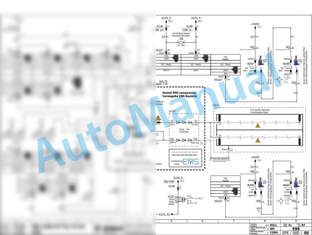 Bomag BM 1000-35 TE Road Milling Machine Electric, Hydraulic Schematics Diagram 101883211001 - 101883219999-2