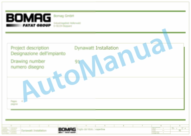 Bomag BM 1200-30-T3 Road Milling Machine Electric Schematics Diagram 821836190003 - 821836190009