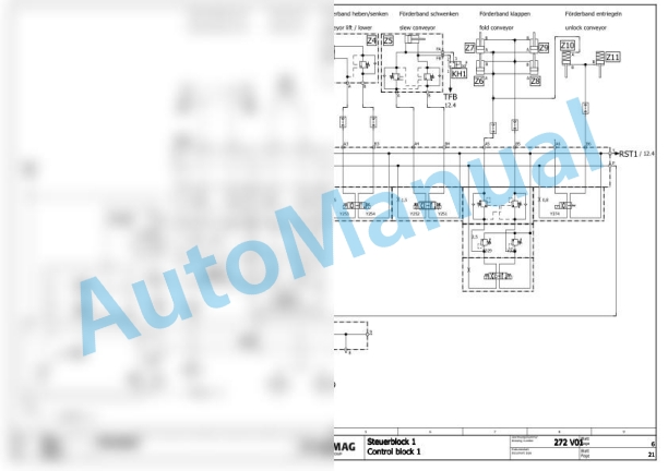 Bomag BM 1200-35 Road Milling Machine Electric, Hydraulic Schematics Diagram 101883011002 - 101883011022-3