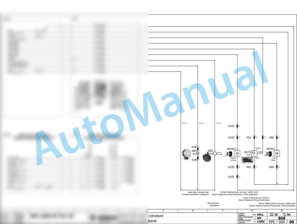 Bomag BM 1300 35-2 Road Milling Machine Electric, Hydraulic Schematics Diagram 101883321001 - 101883329999-2