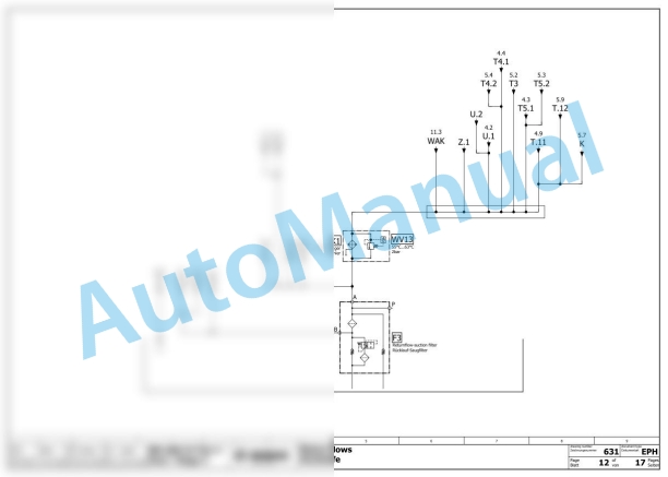 Bomag BM 600-15 TIER 4f Road Milling Machine Hydraulic Schematics Diagram 101882151001 - 101882159999-3