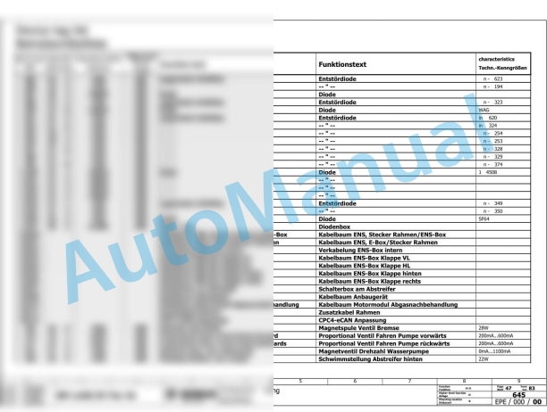 Bomag BM1000-35 T3A Road Milling Machine Electric, Hydraulic Schematics Diagram 101883241001 - 101883249999-3