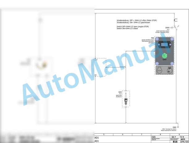 Bomag BPR 35-60 H Reversible Vibratory Plates Electric Schematics Diagram 101695181001 - 101695189999-3