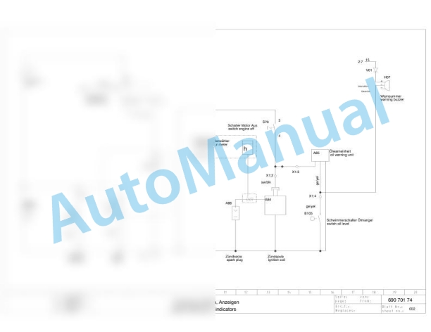 Bomag BPR 60-65 Reversible Vibratory Plates Electric Schematics Diagram 101695401001 - 101695409999-2