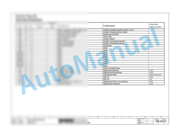 Bomag BW 120 AD-4 Tandem Vibratory Rollers Electric, Hydraulic Schematics Diagram 861880231001 - 861880231392-3
