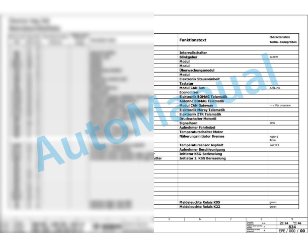 Bomag BW 120 SLC-5 Tandem Vibratory Rollers Electric Schematics Diagram 961880681001 - 961880689999-2