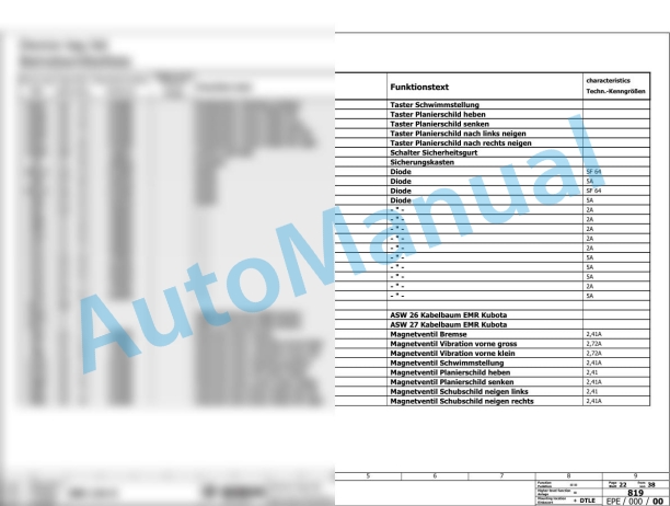 Bomag BW 124 DH-5 Single Drum Vibratory Rollers Electric, Hydraulic Schematics Diagram 101587211001 - 101587219999-3