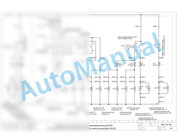 Bomag BW 125 ACH Combination Rollers Electric, Hydraulic Schematics Diagram 101170311028 - 101170311040-2
