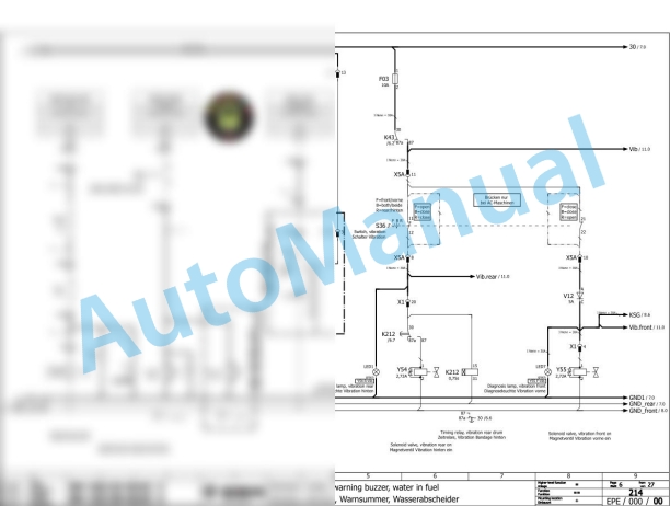 Bomag BW 135 AD-5 Tandem Vibratory Rollers Electric, Hydraulic Schematics Diagram 101650321001 - 101650321391-2