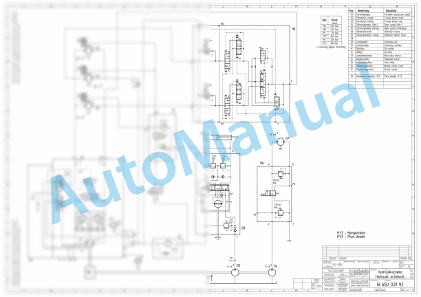 Bomag BW 138 AC Combination Rollers Electric, Hydraulic Schematics Diagram 101650181001 - 101650181271-3
