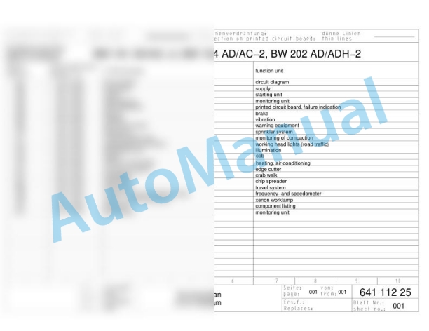 Bomag BW 161 AC-2 Combination Rollers Electric, Hydraulic Schematics Diagram 101640221024 - 101640221055-3