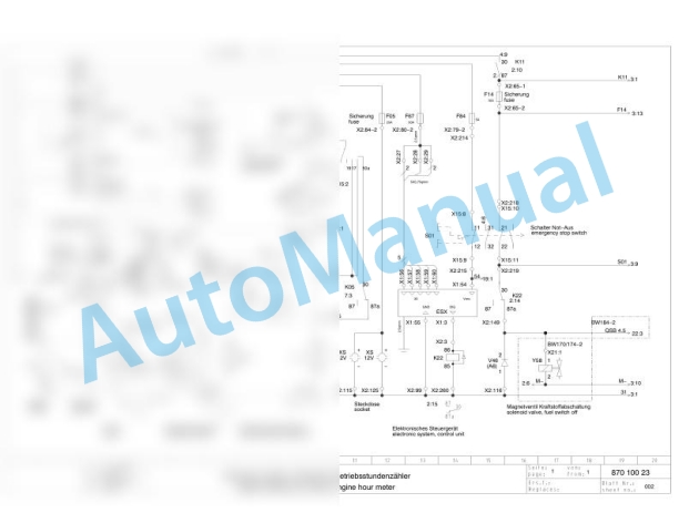 Bomag BW 170 AD-2 AM Tandem Vibratory Rollers Electric, Hydraulic Schematics Diagram 101870131001 - 101870131021-3