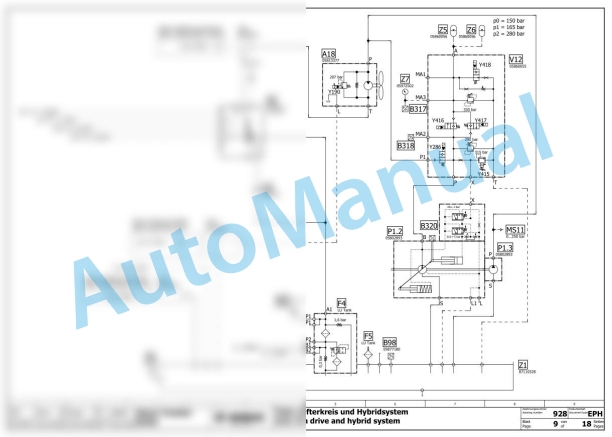 Bomag BW 174 ACP-5 AM Hyprid Combination Rollers Electric, Hydraulic Schematics Diagram 101871261001 - 101871269999-2