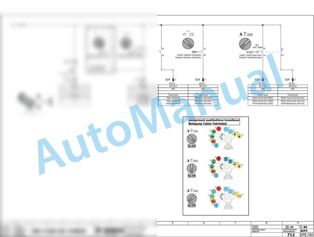Bomag BW 174 AP-4 AM Hybrid Tandem Vibratory Rollers Electric Schematics Diagram 101870381001 - 101870389999-3