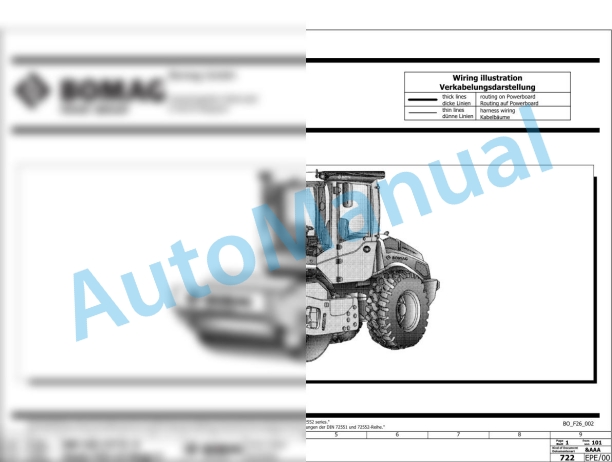 Bomag BW 177 D-5 Single Drum Vibratory Rollers Electric, Hydraulic Schematics Diagram 101587381001 - 101587381040-2