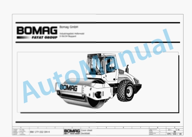 Bomag BW 177 DH-4 BVC Single Drum Vibratory Rollers Electric, Hydraulic Schematics Diagram 101583281055 - 101583281069