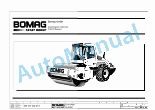 Bomag BW 177 DH-4 TCD Single Drum Vibratory Rollers Electric Schematics Diagram 101583321001 - 101583321138