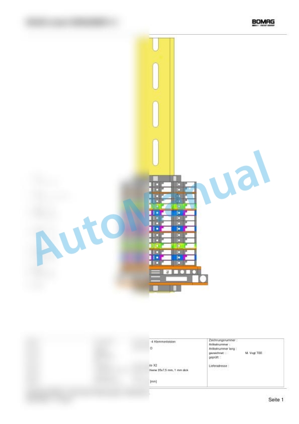 Bomag BW 177 PDH-40 Single Drum Vibratory Rollers Electric Schematics Diagram 901582281002 - 901582289999-3