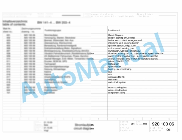 Bomag BW 202 AD-4 Tandem Vibratory Rollers Electric, Hydraulic Schematics Diagram 101920031003 - 101920031163