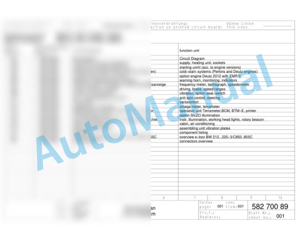 Bomag BW 213 D-3 Single Drum Vibratory Rollers Electric, Hydraulic Schematics Diagram 101580291135 - 101580299999-3