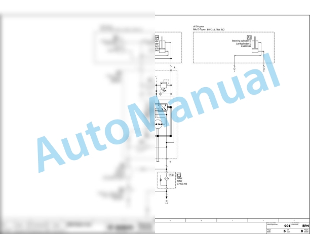 Bomag BW 213 D-5 SL Single Drum Vibratory Rollers Hydraulic Schematics Diagram 961584491001 - 961584499999-3