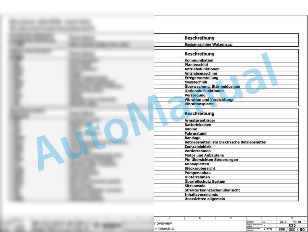 Bomag BW 216 DH-5 Single Drum Vibratory Rollers Electric, Hydraulic Schematics Diagram 101586271001 - 101586279999-2