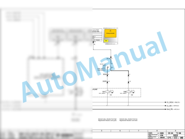 Bomag BW 216 PD-5 Single Drum Vibratory Rollers Electric, Hydraulic Schematics Diagram 101586281001 - 101586289999-3