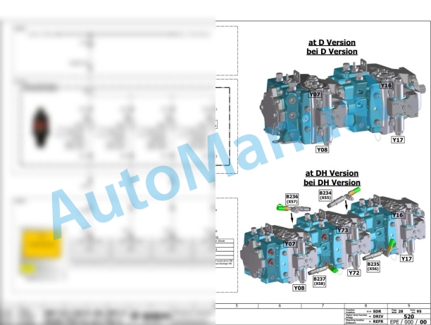 Bomag BW 219 DH-5 Single Drum Vibratory Rollers Electric, Hydraulic Schematics Diagram 101586341001 - 101586341024-3