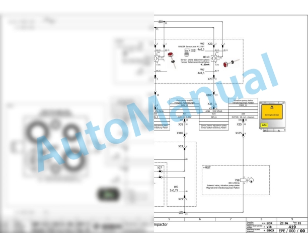Bomag BW 226 DH-5 Single Drum Vibratory Rollers Electric, Hydraulic Schematics Diagram 101586401001 - 101586401003-3