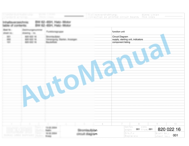 Bomag BW 62 H Walk Behind Double Drum Vibratory Roller Electric, Hydraulic Schematics Diagram 101100631001 - 101100631492