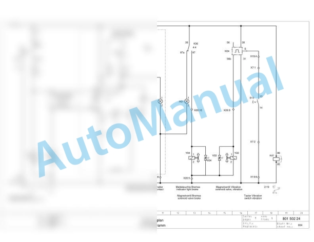 Bomag BW 900-2 Tandem Vibratory Rollers Electric, Hydraulic Schematics Diagram 861800021300 - 861800021587-2
